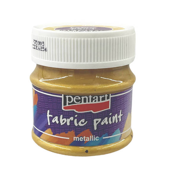 Farba metaliczna do tkanin - fabric paint metallic - złota / gold 50ml - Pentart