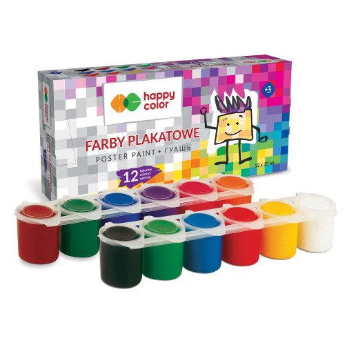 Farby plakatowe 12 x 25ml - Happy Color