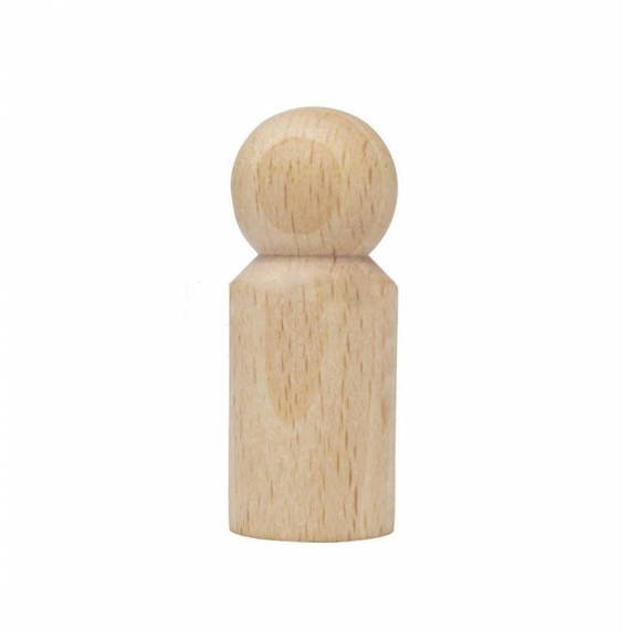 Figurka mini drewniana PIONEK - pionek - peg doll 1szt