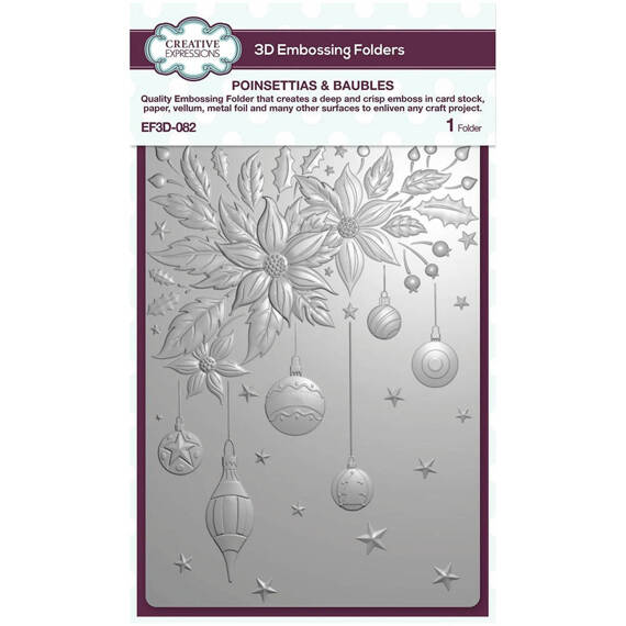 Folder do embossingu - Creative Expressions - Poinsettias & Baubles poinsecja bombki