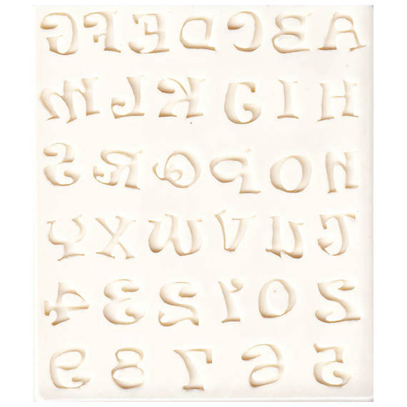 Foremka silikonowa - Litery alfabetu duże + cyfry - Pentart