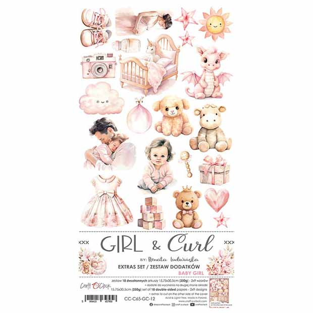 GIRL & CURL - Craft o'clock - zestaw dodatków - BABY GIRL