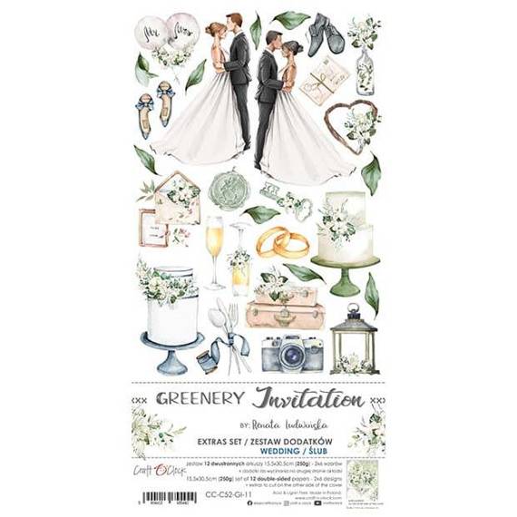 Greenery Invitation - Craft o'clock - zestaw dodatków - ślub