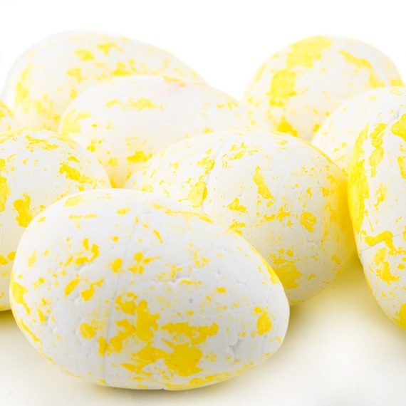 Jajka styropianowe 3,5cm biało/żółte 24szt