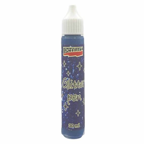 Konturówka brokatowa Glitter pen - Pentart - 30ml niebieski/blue