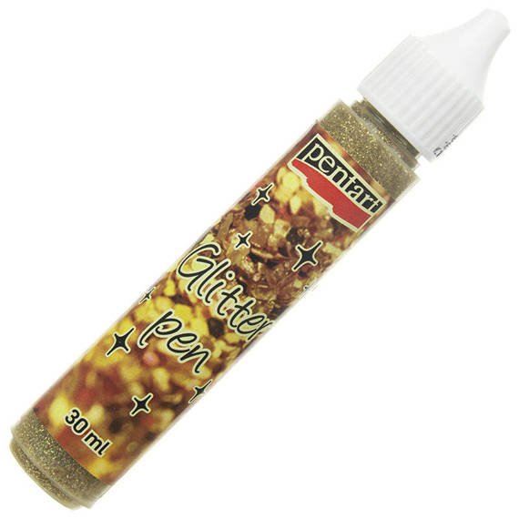 Konturówka brokatowa - Glitter pen Pentart - złoty/gold 30ml