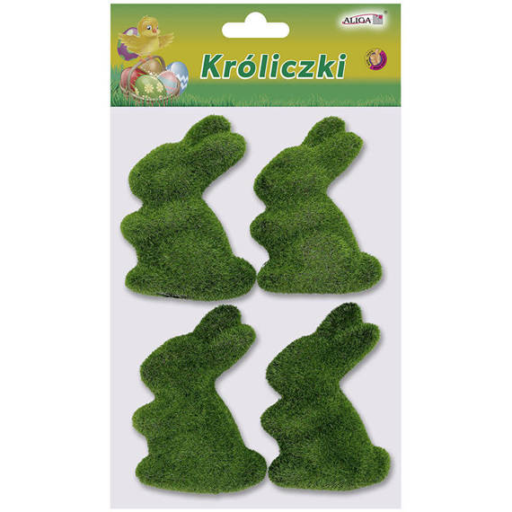 Króliczki flokowane 8cm - 4 szt