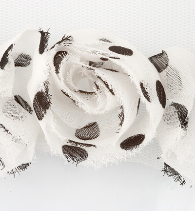 Kwiaty na tiulu - Marianne Design - Black dots - róże w groszki