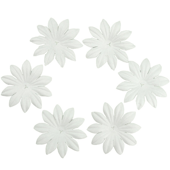 Kwiaty / płatki - białe - 35mm - 100szt