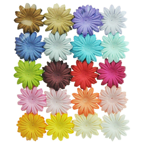Kwiaty / płatki - mix kolorów - 25mm - 100szt