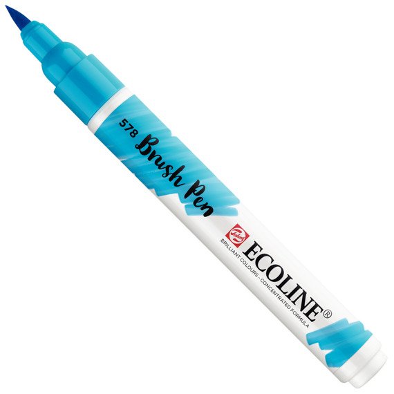 Marker Ecoline Brushpen - sky blue cyan 578 cyjan / niebieski