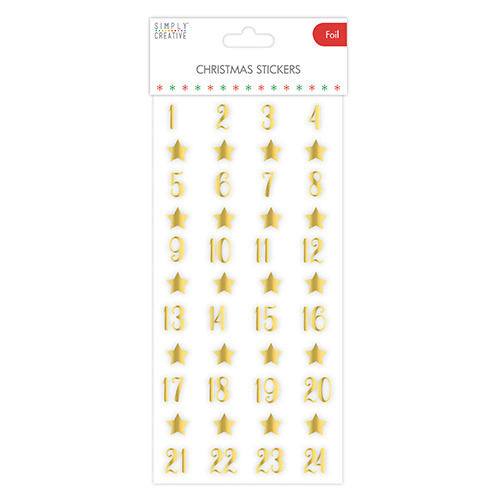 Naklejki cyfry do kalendarza adwentowego - Simply Creative - Advent Gold Foil złote