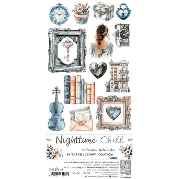 Nighttime Chill - Craft o'clock - zestaw dodatków do scrapbookingu - Chill