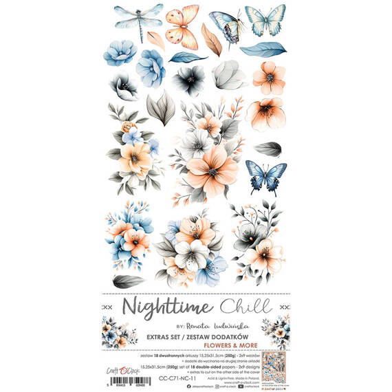 Nighttime Chill zestaw dodatków do scrapbookingu - Craft o'clock - Flowers