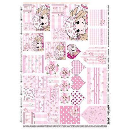 Papier decoupage 50x70cm SOFT - Pretty in Pink