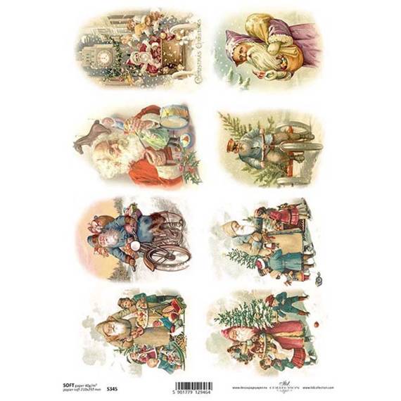 Papier decoupage A4 SOFT ITD-S345 Mikołaj Boże Narodzenie