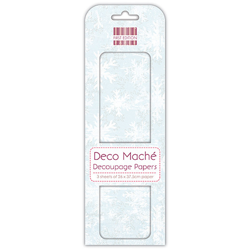 Papier do decoupage Deco Mache - First Edition - Frosted Snowflakes śnieżynki