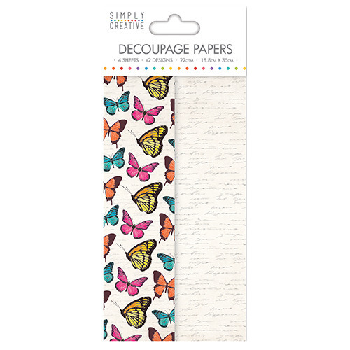 Papier do decoupage - Simply Creative - Vibrant Butterflies motyle