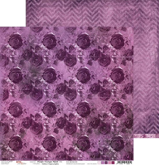 Papier do scrapbookingu 30,5x30,5 - Craft o'clock - Purple-Fuchsia Mood 05