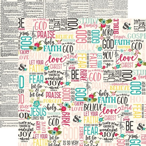 Papier do scrapbookingu 30x30 - Echo Park - Forward with Faith - Faith & Hope