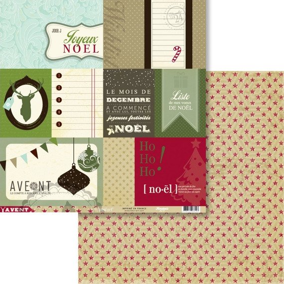 Papier do scrapbookingu 30x30 - Kesi'Art - Kerstmis