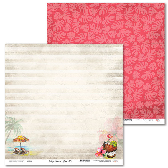 Papier do scrapbookingu 30x30  - Laserowe Love - Vintage Tropical Island 05