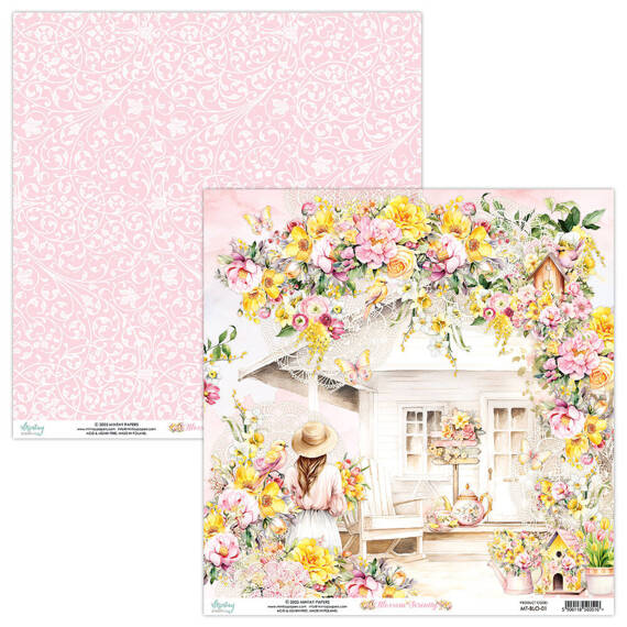 Papier do scrapbookingu 30x30 - Mintay - Blossom Serenity 01