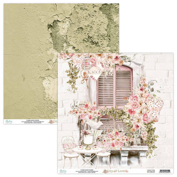 Papier do scrapbookingu 30x30 - Mintay - City of Love 01