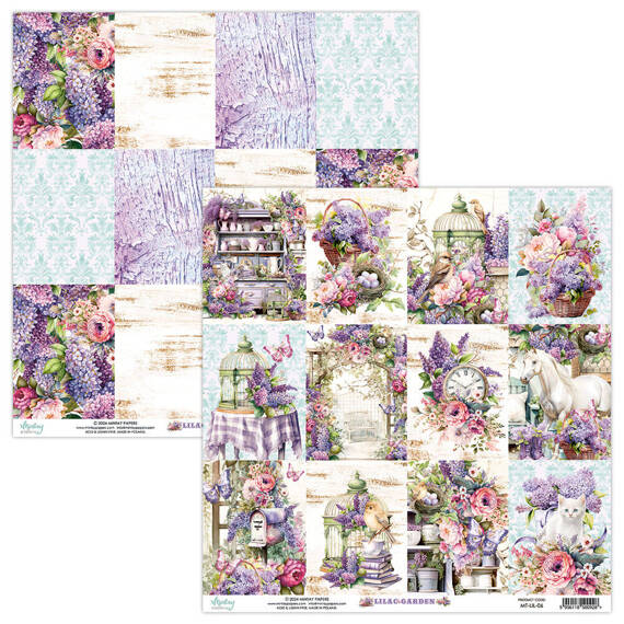 Papier do scrapbookingu 30x30 - Mintay - Lilac Garden 06