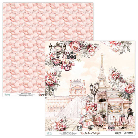 Papier do scrapbookingu 30x30 - Mintay - See You In Paris 01