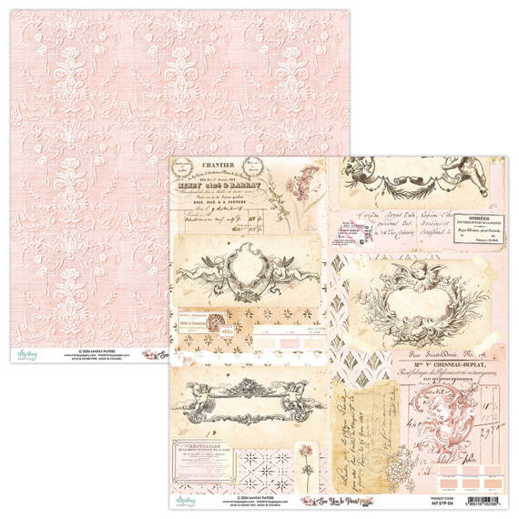 Papier do scrapbookingu 30x30 - Mintay - See You In Paris 04