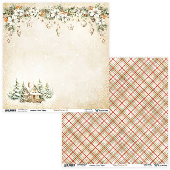 Papier do scrapbookingu 30x30 - ScrapAndMe - Rustic Christmas 01/02