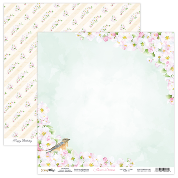 Papier do scrapbookingu 30x30 - Scrapboys - Flower Dreams 02