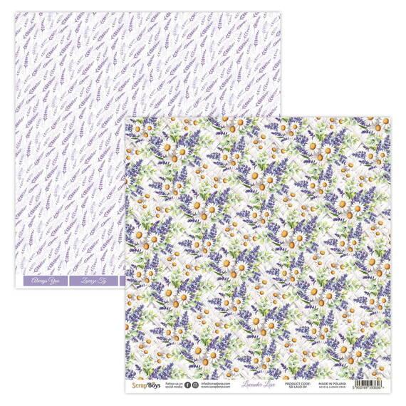 Papier do scrapbookingu 30x30 - Scrapboys - Lavender Love 04