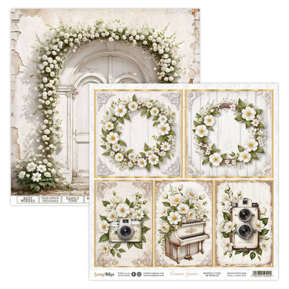 Papier do scrapbookingu 30x30 - Scrapboys - Romantic Garden 03