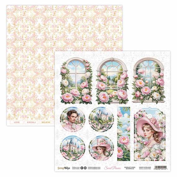 Papier do scrapbookingu 30x30 - Scrapboys - Sweet Peonies 03