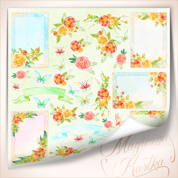 Papier do scrapbookingu 30x30 - Sen Nocy Letniej 008 - Magiczna Kartka