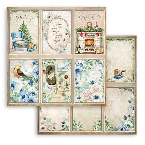 Papier do scrapbookingu 30x30 - Stamperia - Cozy Winter karty