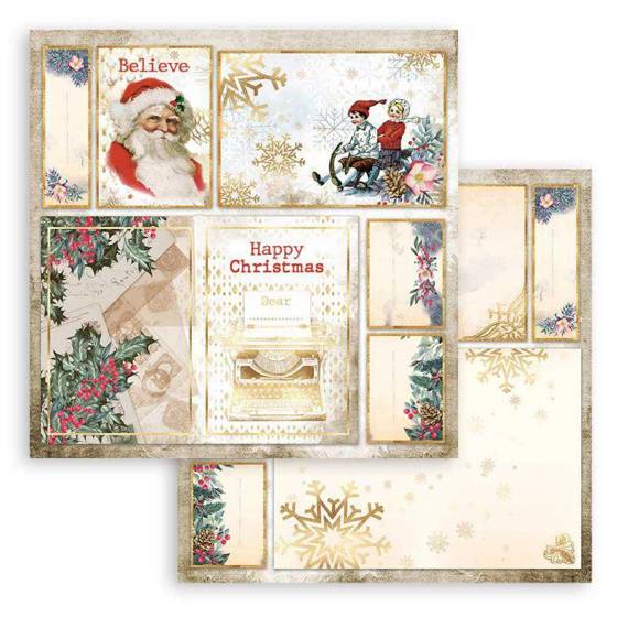 Papier do scrapbookingu 30x30 - Stamperia - Romantic Christmas Mikołaj