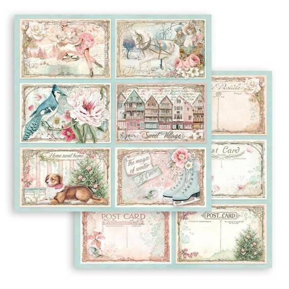 Papier do scrapbookingu 30x30 - Stamperia - Sweet Winter karty