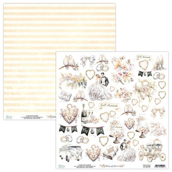 Papier do scrapbookingu 30x30 z elementami - Mintay - Always & Forever