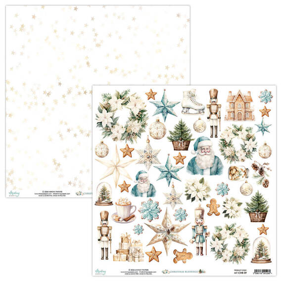 Papier do scrapbookingu 30x30 z elementami - Mintay - Christmas Blessings