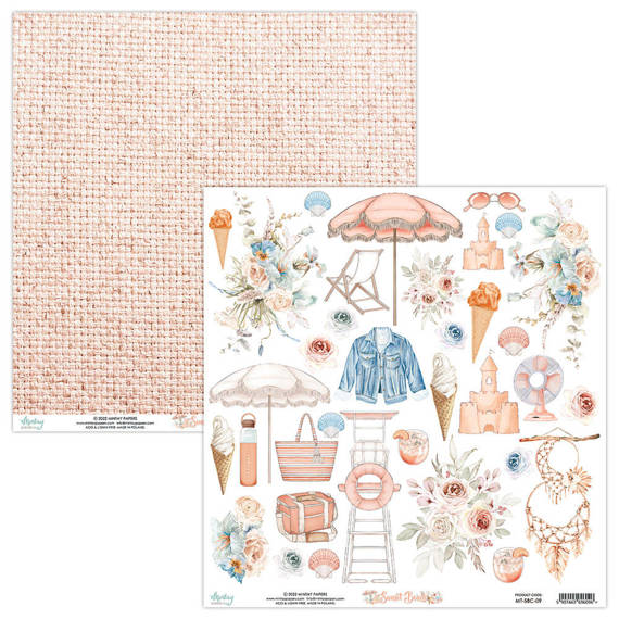 Papier do scrapbookingu 30x30 z elementami - Mintay - Sunset Beach