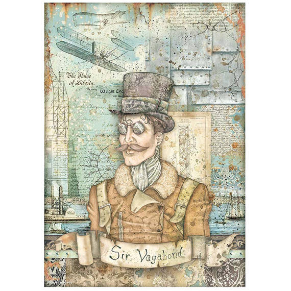 Papier ryżowy A4 - Stamperia - Aviator portret