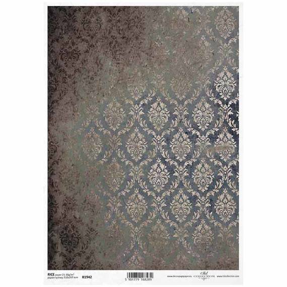 Papier ryżowy A4 do decoupage ITD-R1942 damask