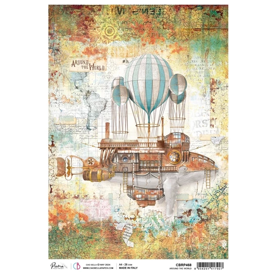 Papier ryżowy do decoupage A4 - Ciao Bella - Around the World