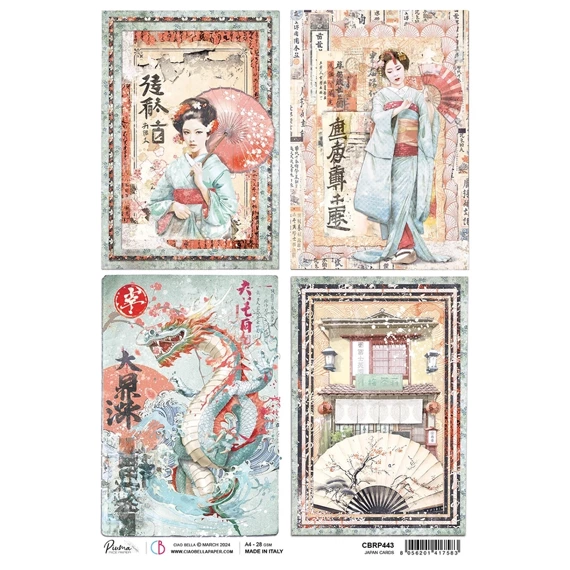 Papier ryżowy do decoupage A4 - Ciao Bella - Land of The Rising -Japan Cards