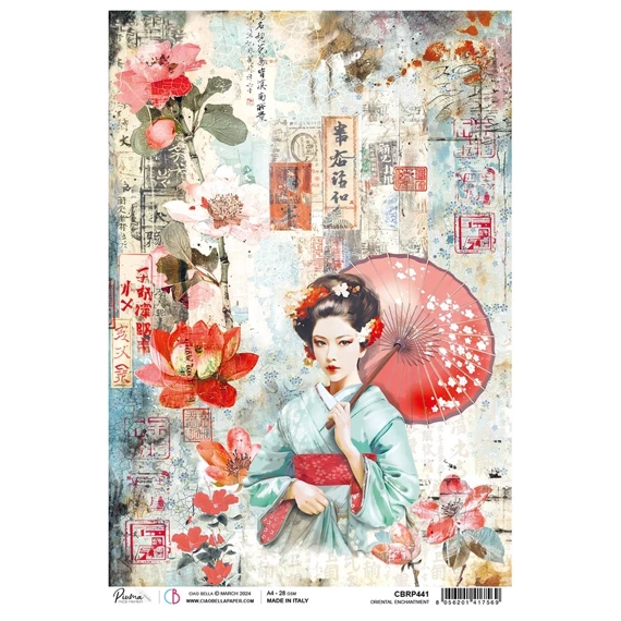 Papier ryżowy do decoupage A4 - Ciao Bella - Land of The Rising- Oriental Enchantment