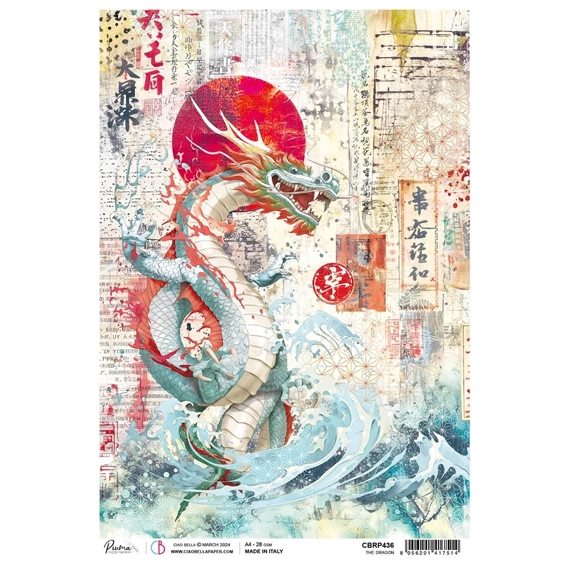 Papier ryżowy do decoupage A4 - Ciao Bella - Land of The Rising - The Dragon