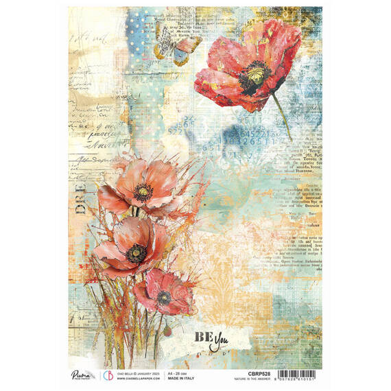 Papier ryżowy do decoupage A4 - Ciao Bella - Majestic Dream Nature is the answer - maki, napisy